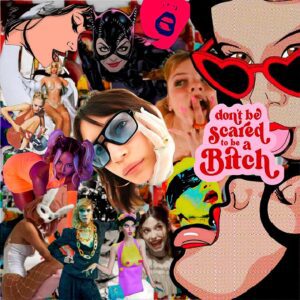 Collage von Fraugesichtern