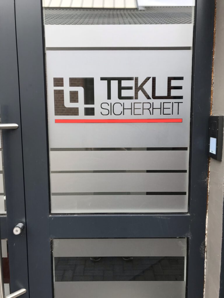 Glasdekorfolie Beschriftung